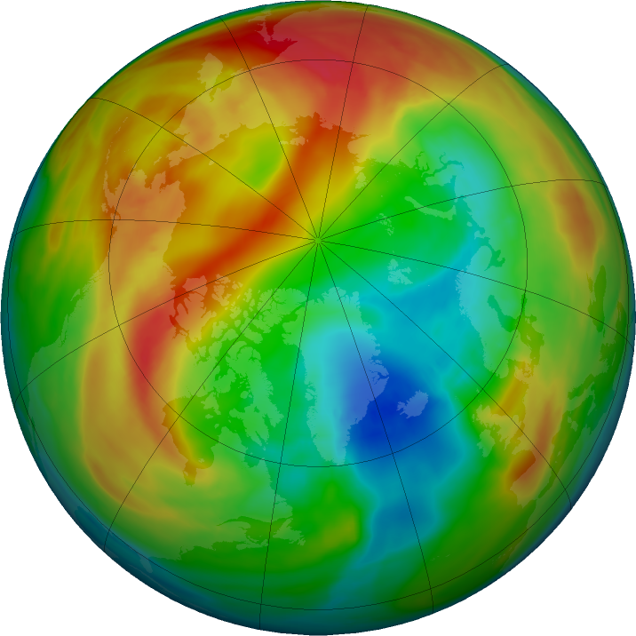 Arctic ozone map for 01 February 2018